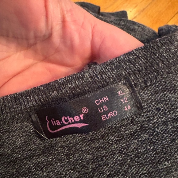 Lia.Cher Charcoal Gray Longline Open-Front Cardigan - Picture 6 of 6